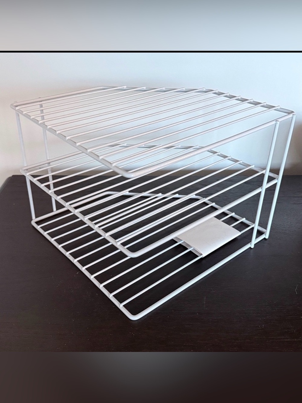 New AKAZA 3 Tier White Corner Shelf Countertop Organizer Steel Storage Rack